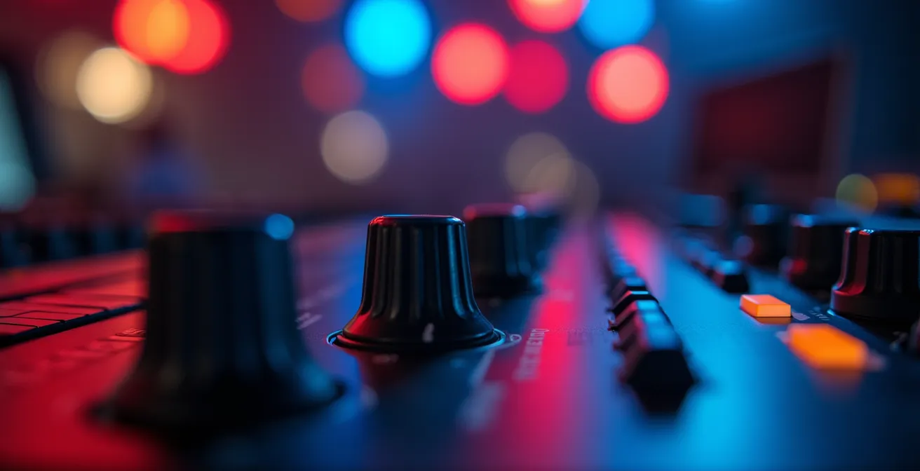 DJ-Mixer mit Tempo-Fader beim Übergang zwischen Genres