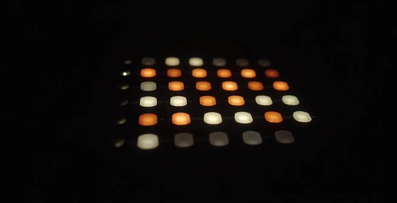 Abstrakte Darstellung eines Techno-Patterns durch Lichter und Schatten