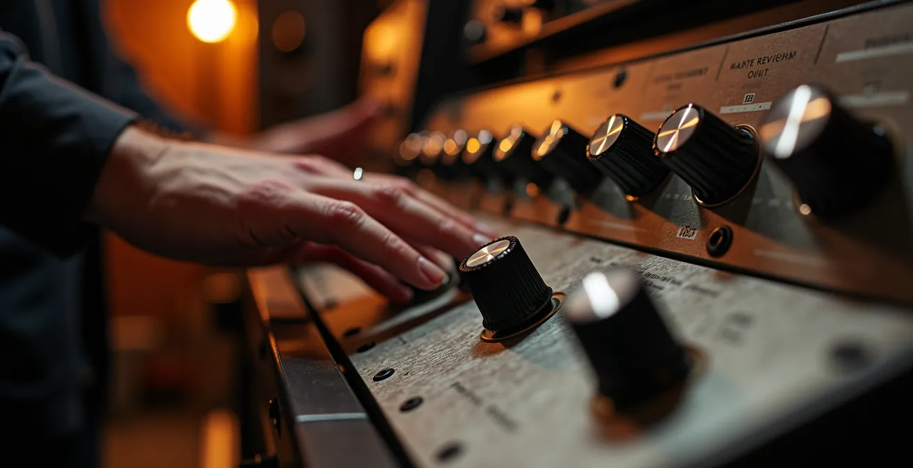 Vintage Plate-Reverb Einheit im Tonstudio