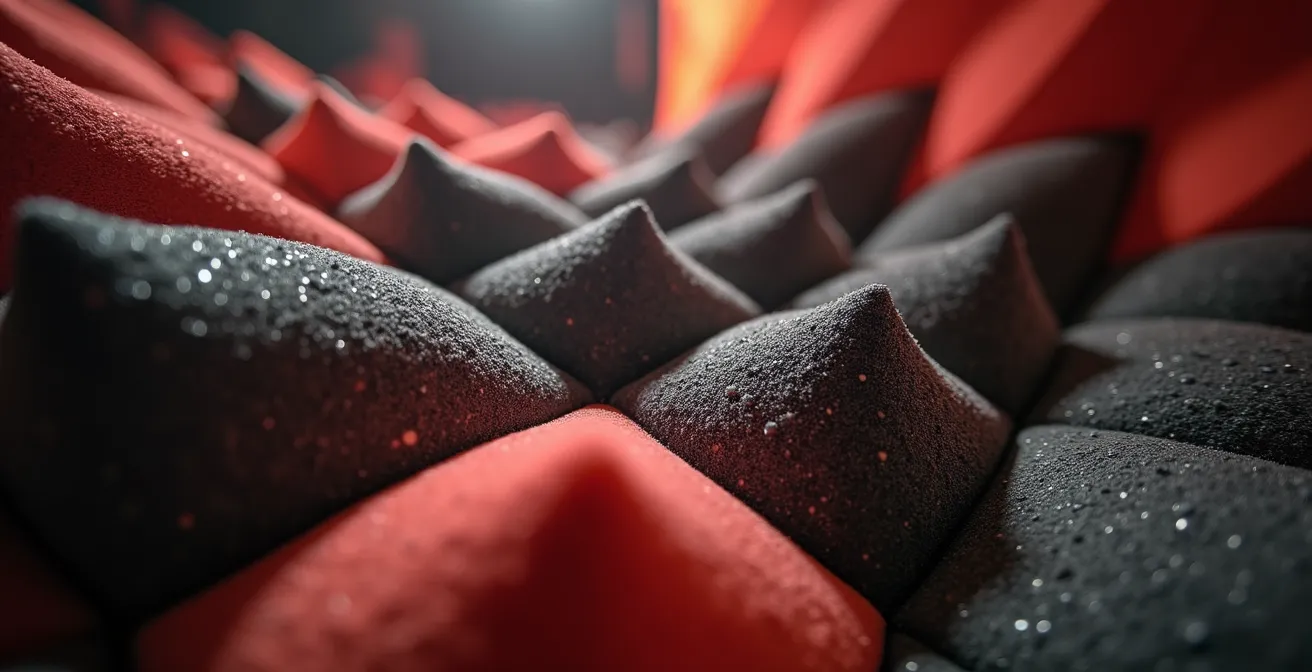 Detailaufnahme von Schallschutz-Installation in einem Club